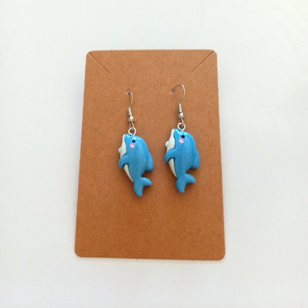 Blue Dolphin Fish Earrings